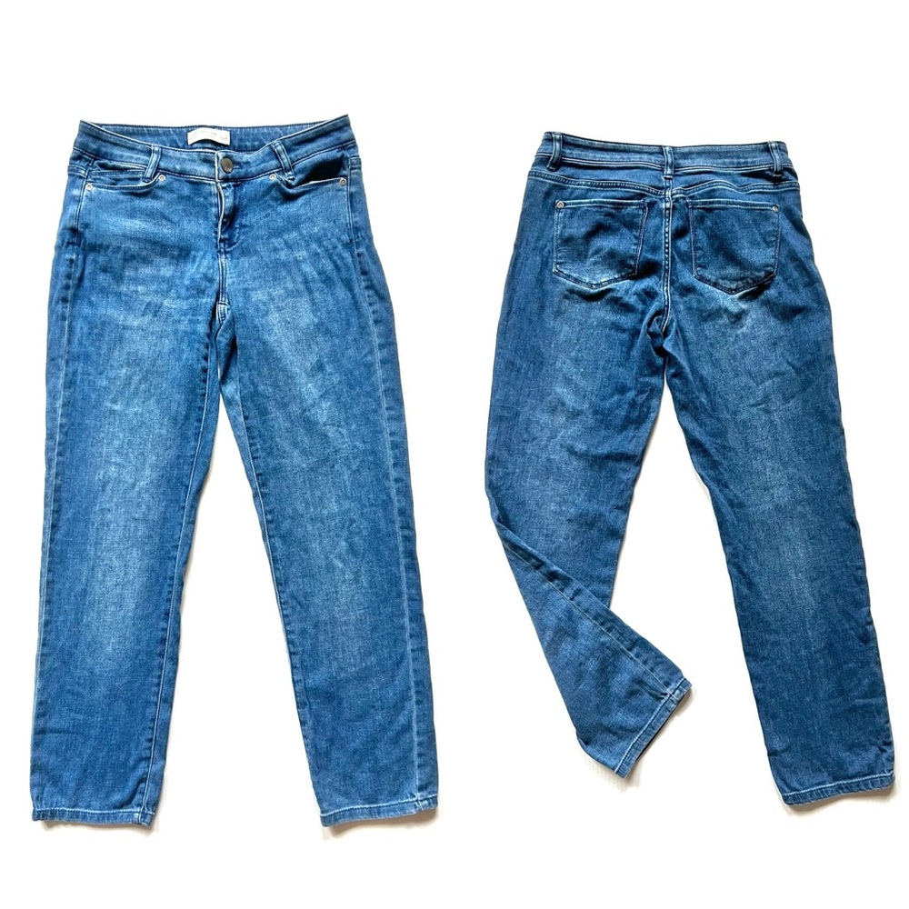 J. Jill slim boyfriend straight leg medium wash jeans - size 2 petite
